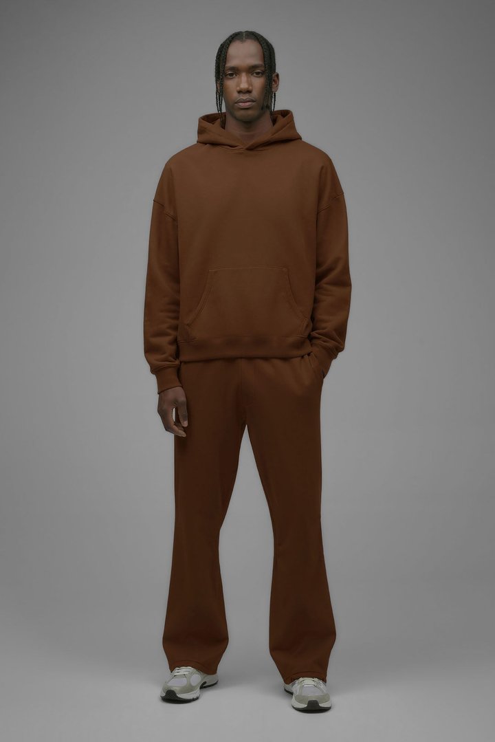 410 Oversized Cropped Hoodie - Chestnut