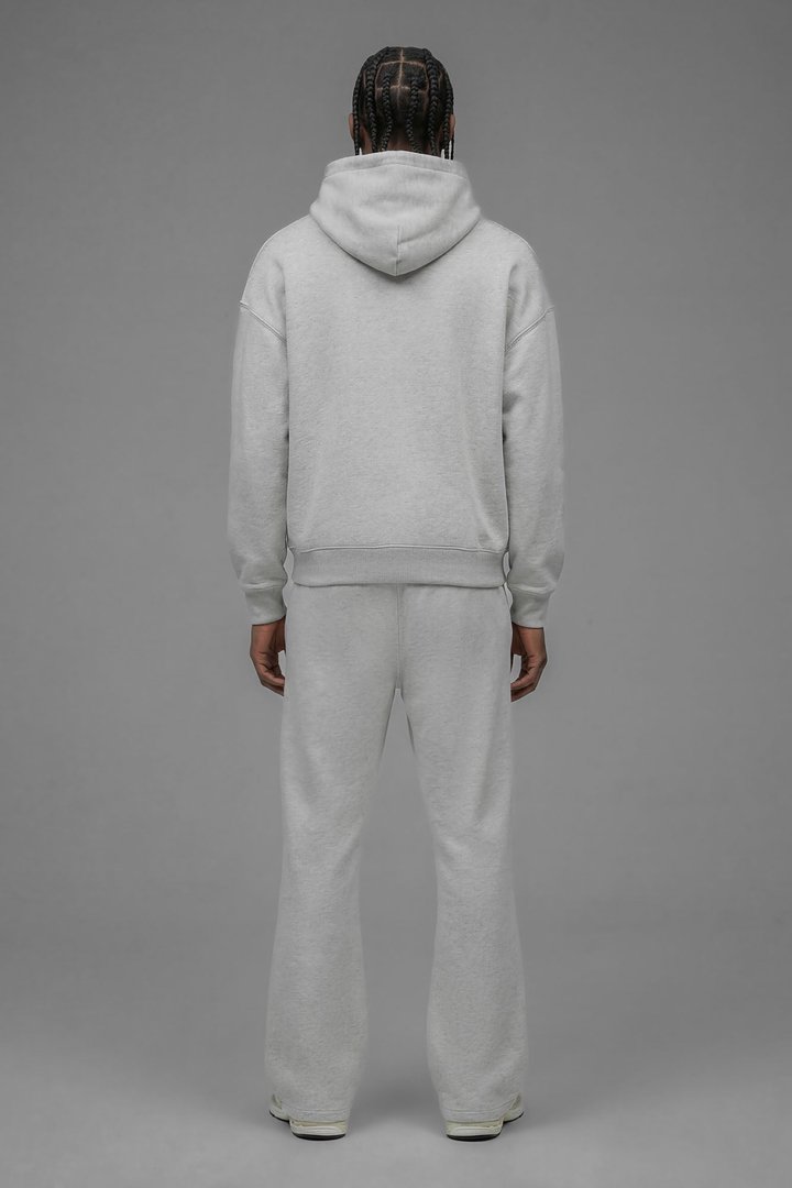 410 Oversized Cropped Hoodie - Heather Grey