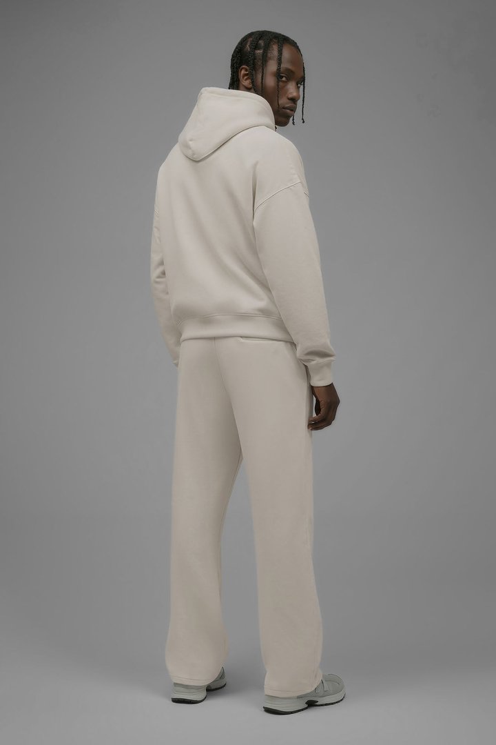 410 Oversized Cropped Zip Hoodie - Cream