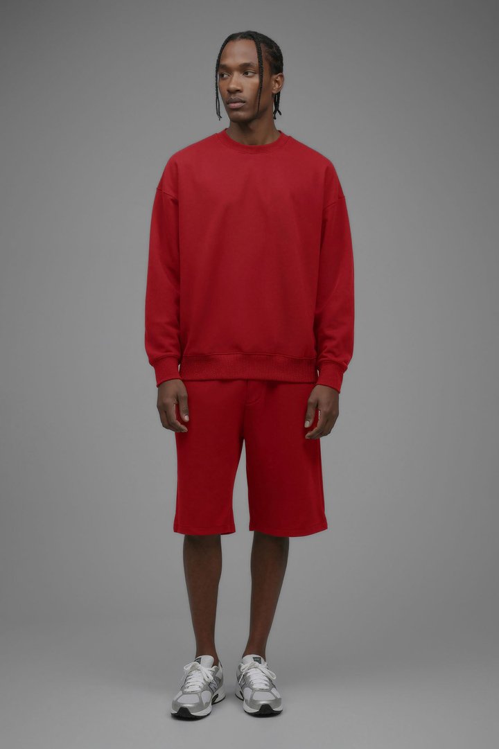 410 Oversized Crewneck - Red