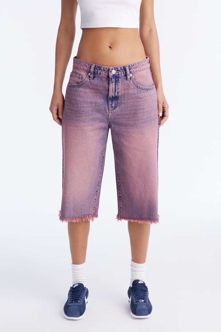 Lost In Love Cut Off Denim Jorts - Pink