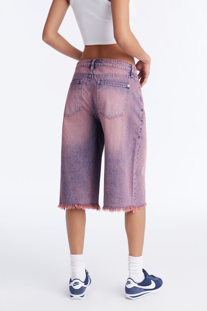 Lost In Love Cut Off Denim Jorts - Pink