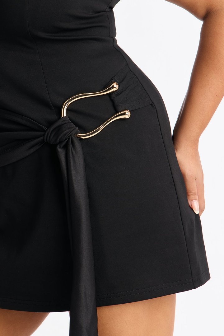 Elara Sleeveless Mini Dress - Black