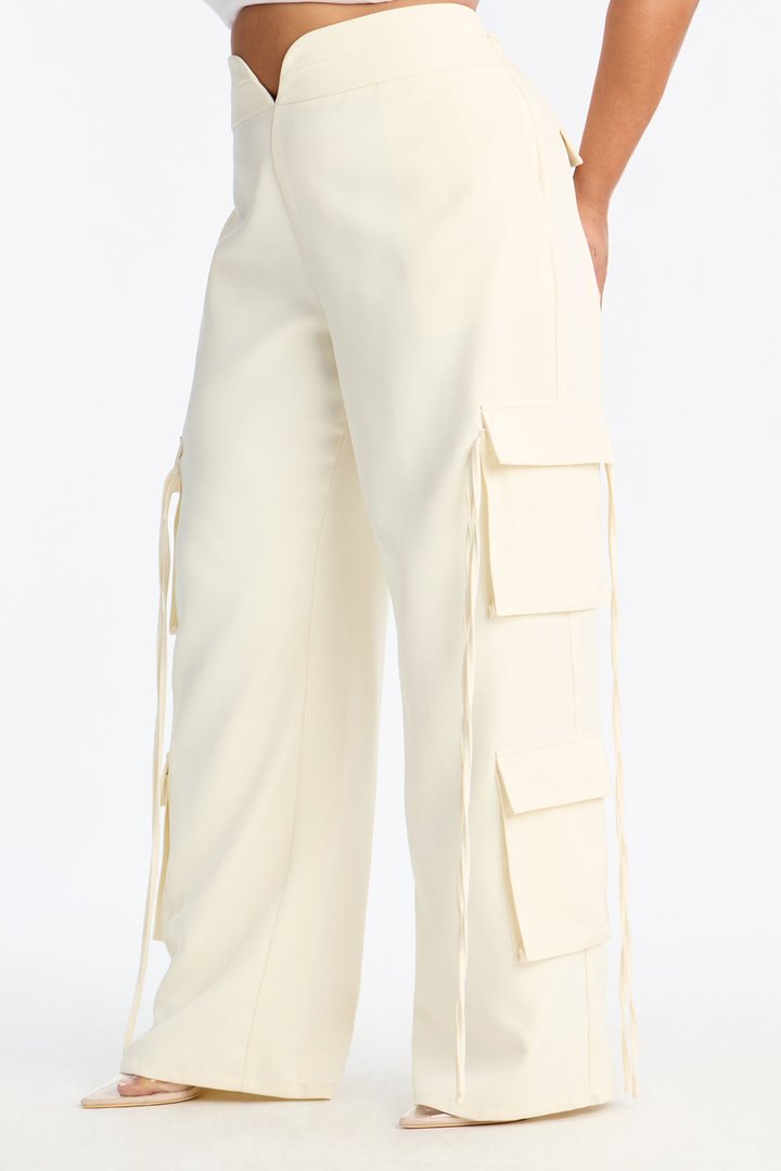 Morgan V Waist Cargo Pants 33 - Ivory
