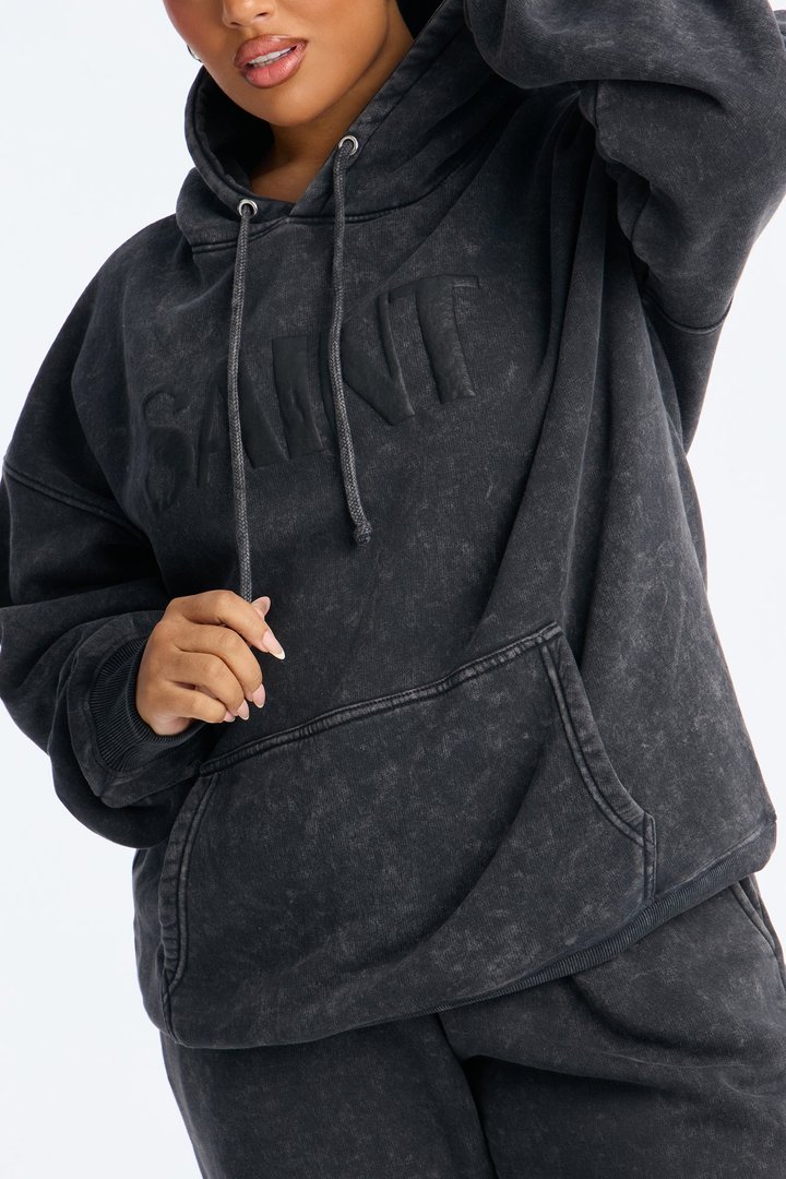 Saint Washed Fleece Hoodie Jogger Pant Set - Charcoal