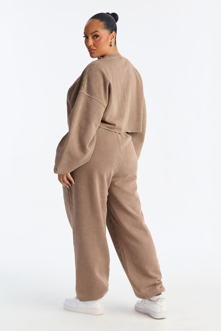 Feeling Good Fleece Jogger Set - Mocha