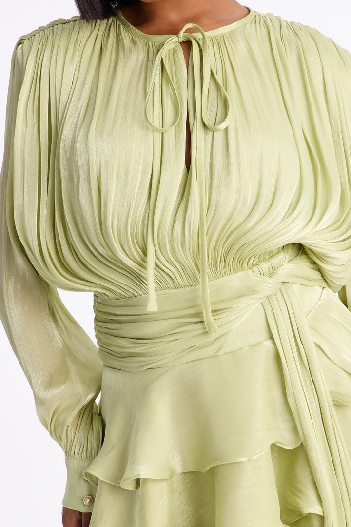 Giselle Soft Organza Mini Dress - Sage