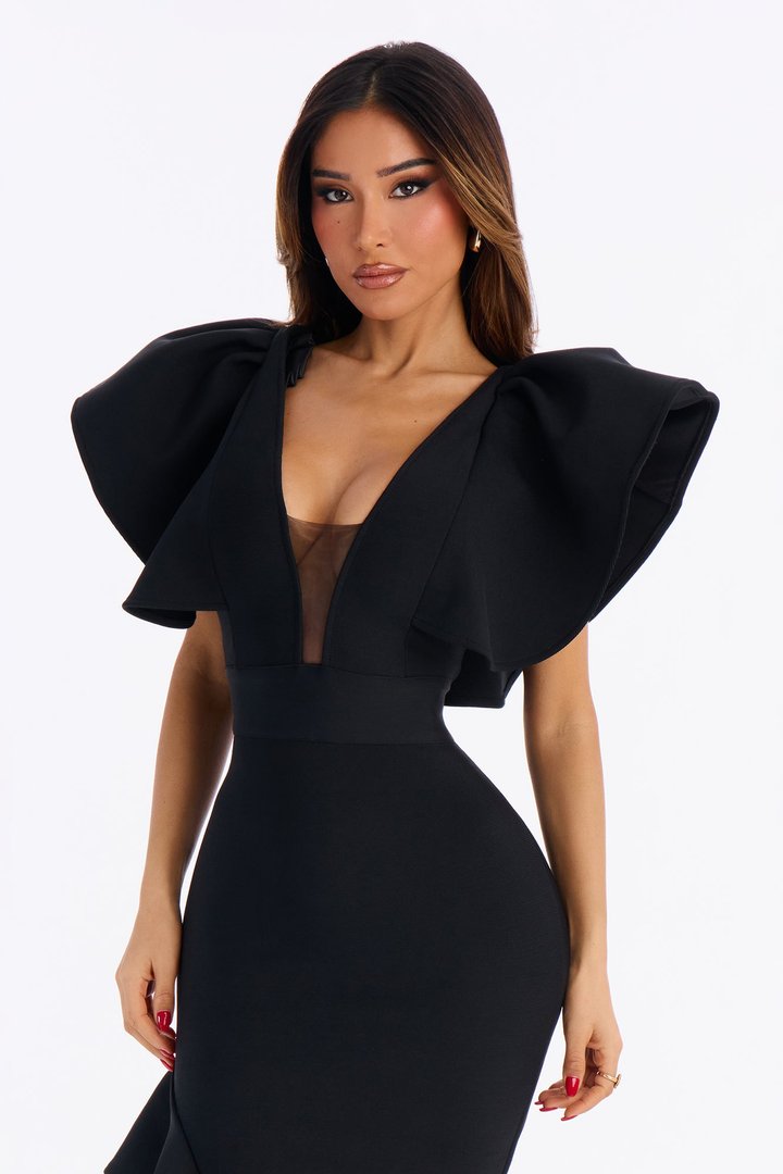 Soreline Bandage Midi Dress - Black