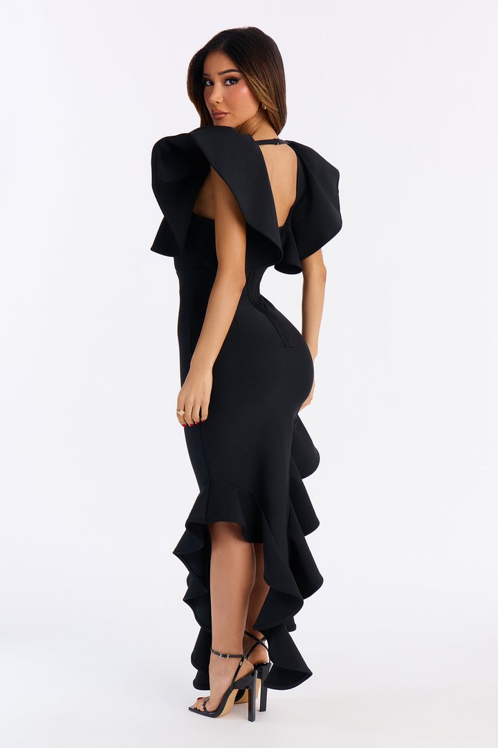 Soreline Bandage Midi Dress - Black