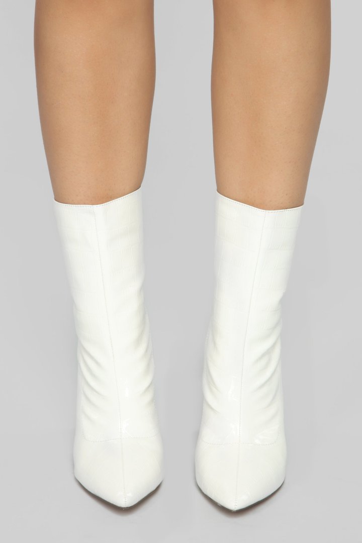 In Disguise Bootie - White Croc