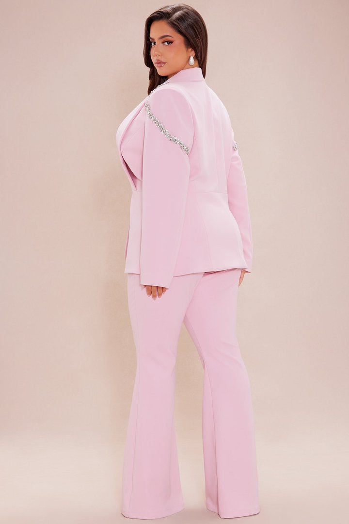 Bella Embellished Suit Set - Pink