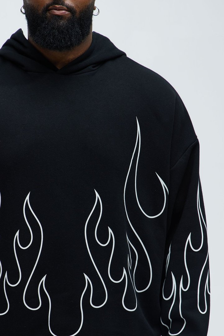Tayson Chase Flame Oversized Hoodie - Black/combo