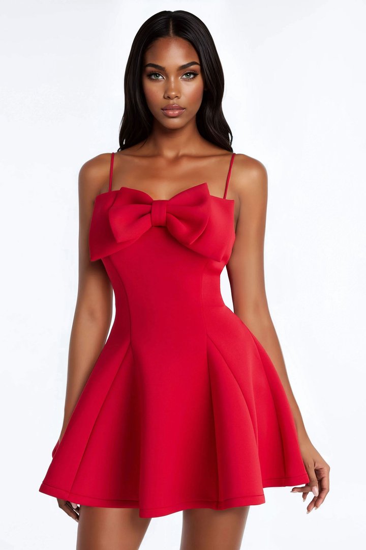 Just A Lover Girl A Line Scuba Mini Dress - Red