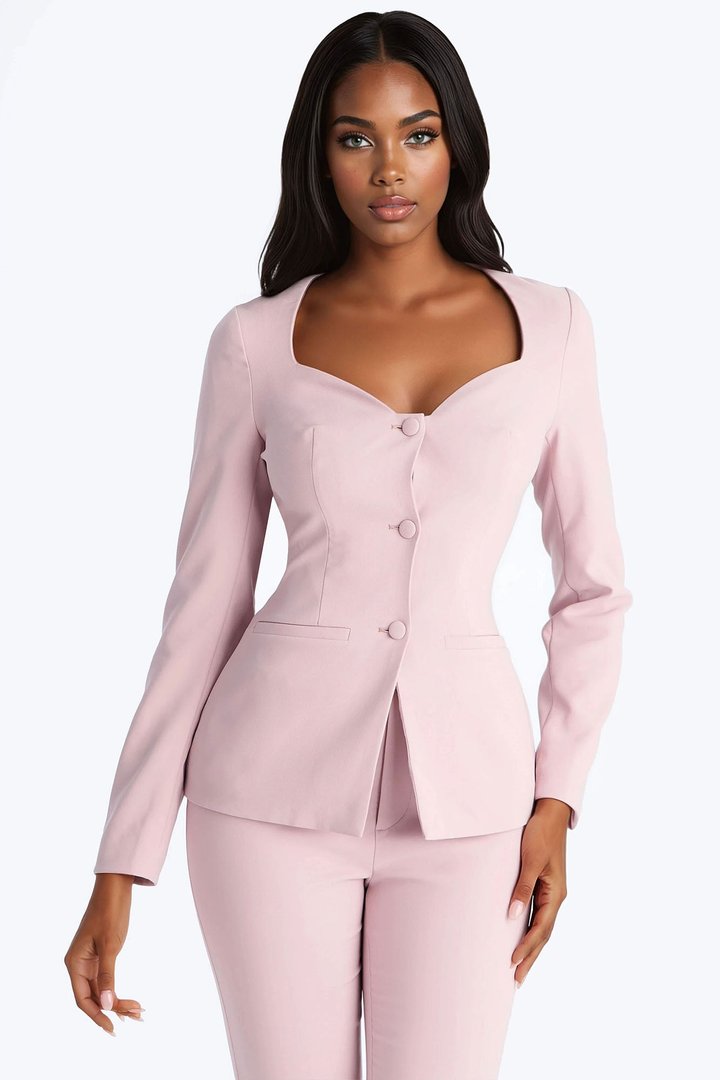 Bianca Blazer Capri Set - Pink