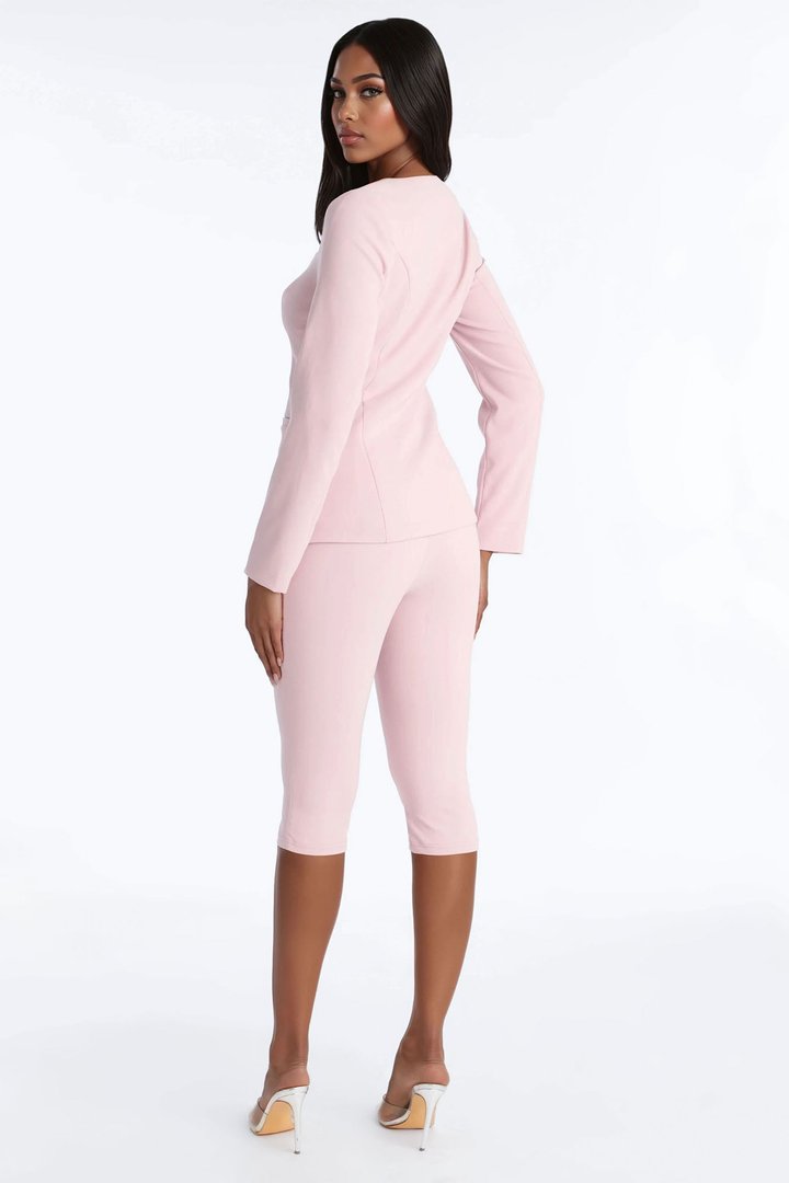 Bianca Blazer Capri Set - Pink