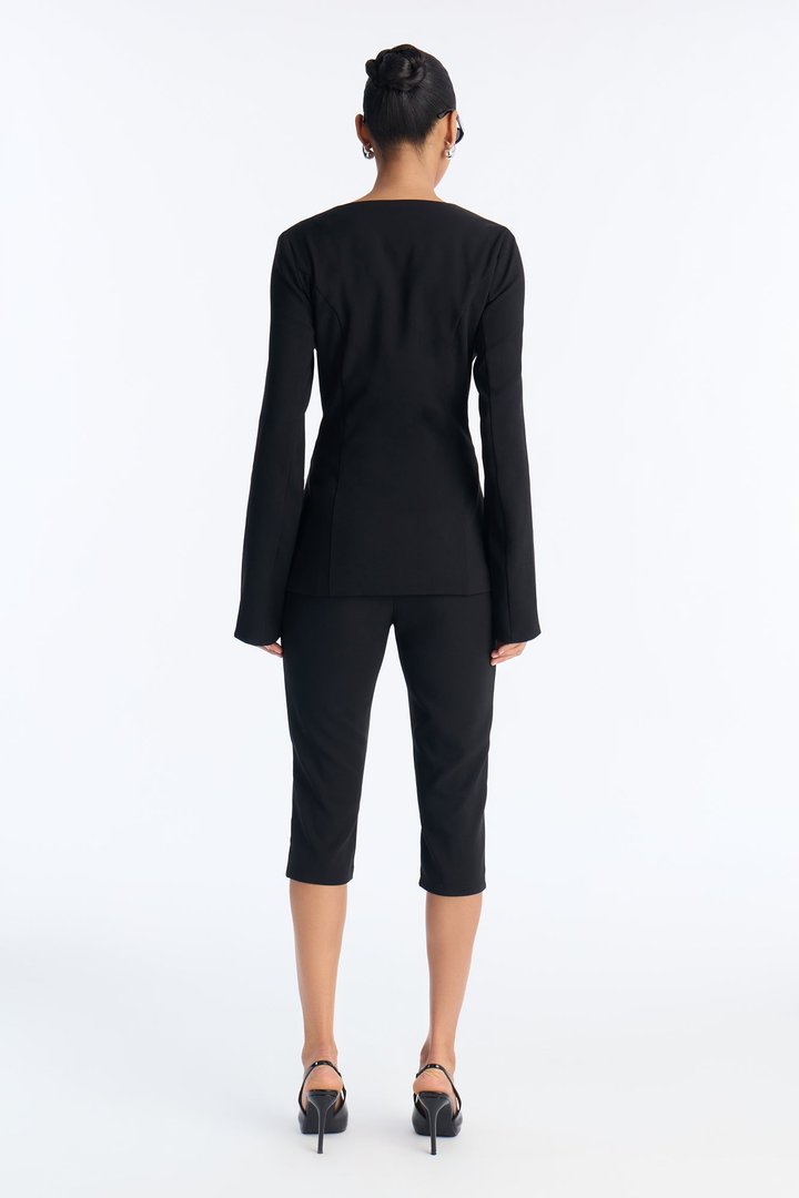 Bianca Blazer Capri Set - Black