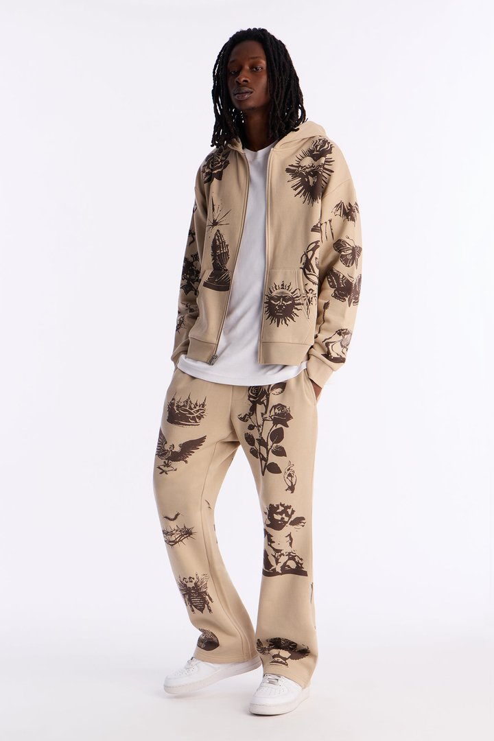 Rogue Culture Skinny Flare Sweatpants - Taupe
