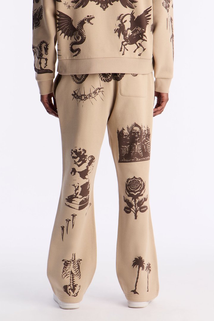 Rogue Culture Skinny Flare Sweatpants - Taupe