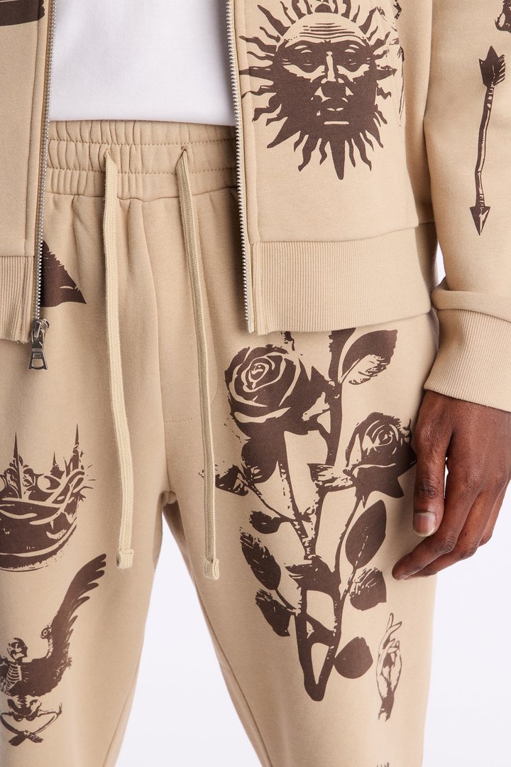 Rogue Culture Skinny Flare Sweatpants - Taupe