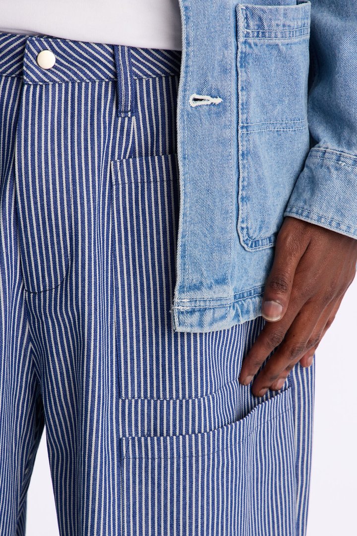 Balloon Fit Tokyo Drift Striped Pant - Blue
