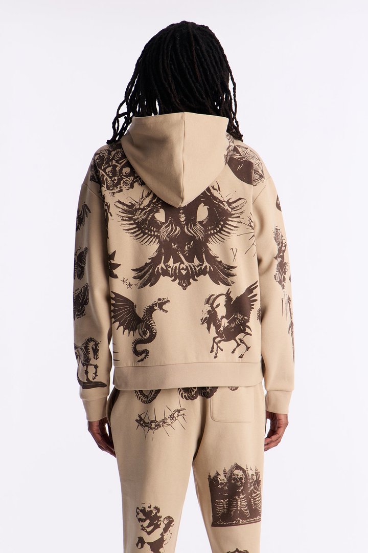 Rogue Culture Zip Up Hoodie - Taupe