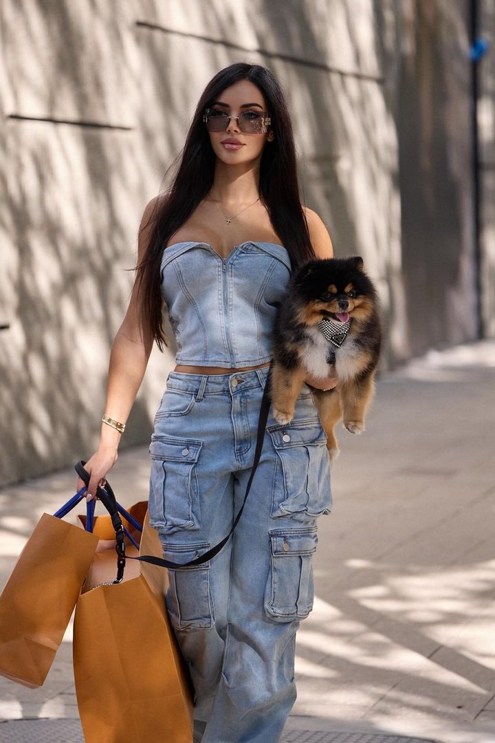 Ciara Denim Pant Set - Light Wash