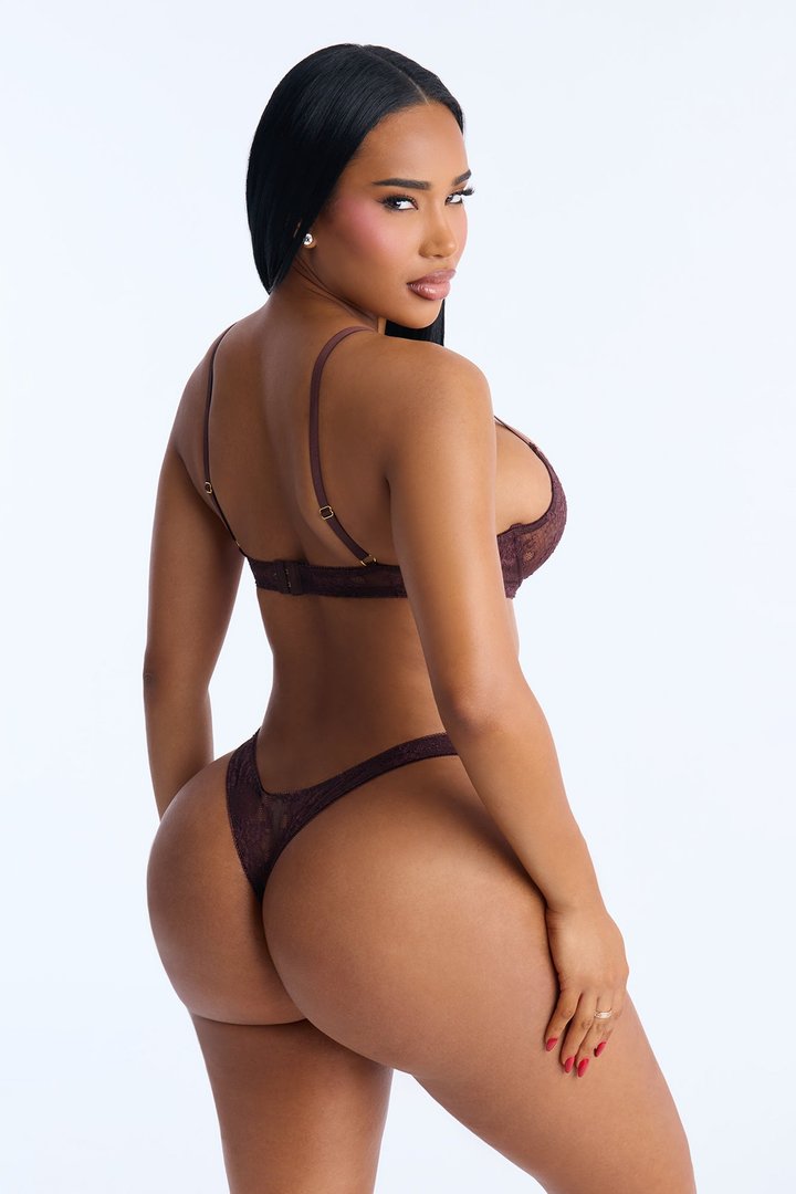 Hopeless Romantic Lace Bra And Panty 2 Piece Set - Chocolate