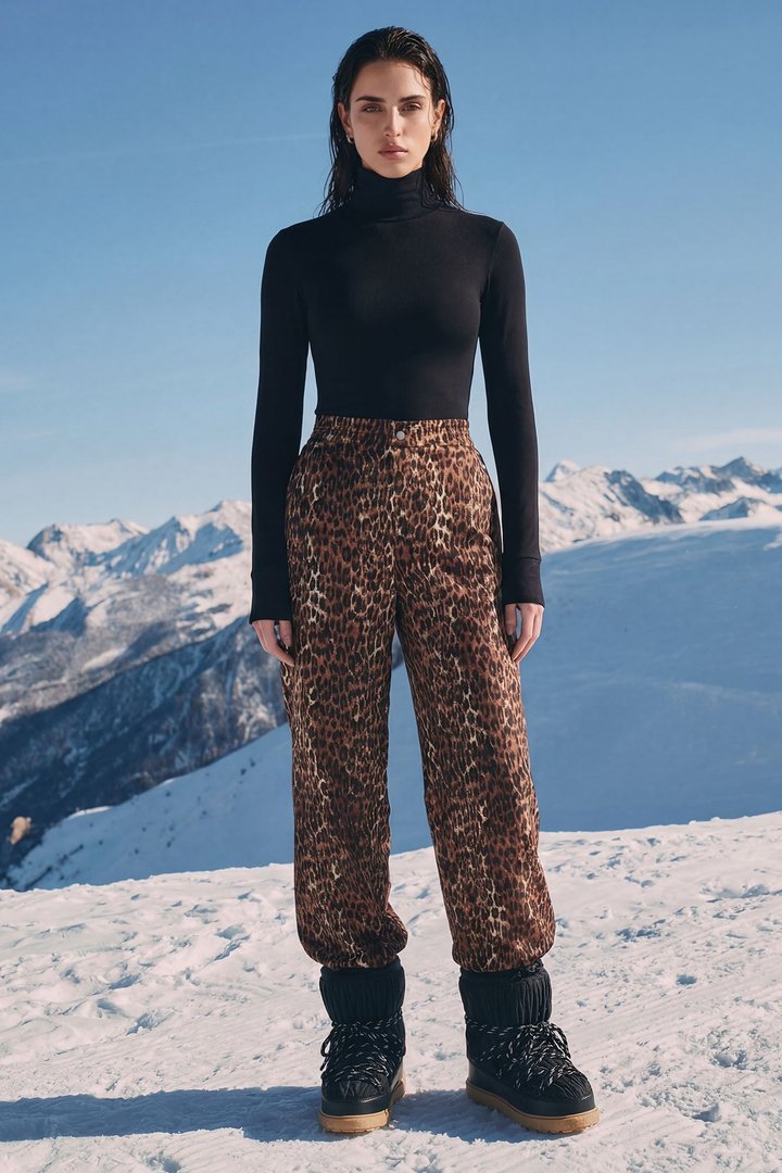 Snow Much Fun Snowboard Pants - Leopard