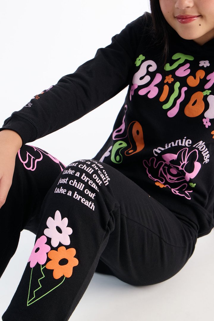 Mini Minnie Mouse Just Chill Out Jogger Pant Set - Black