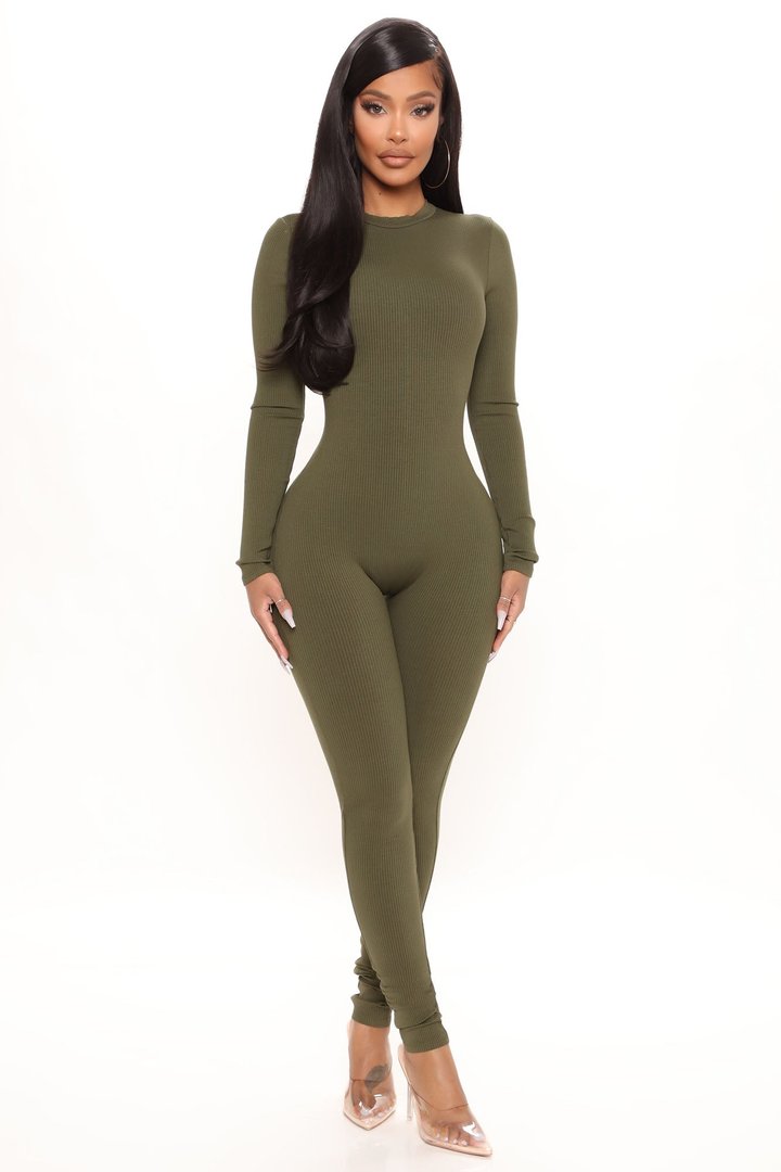 Maribel Snatched Jumpsuit - Olive