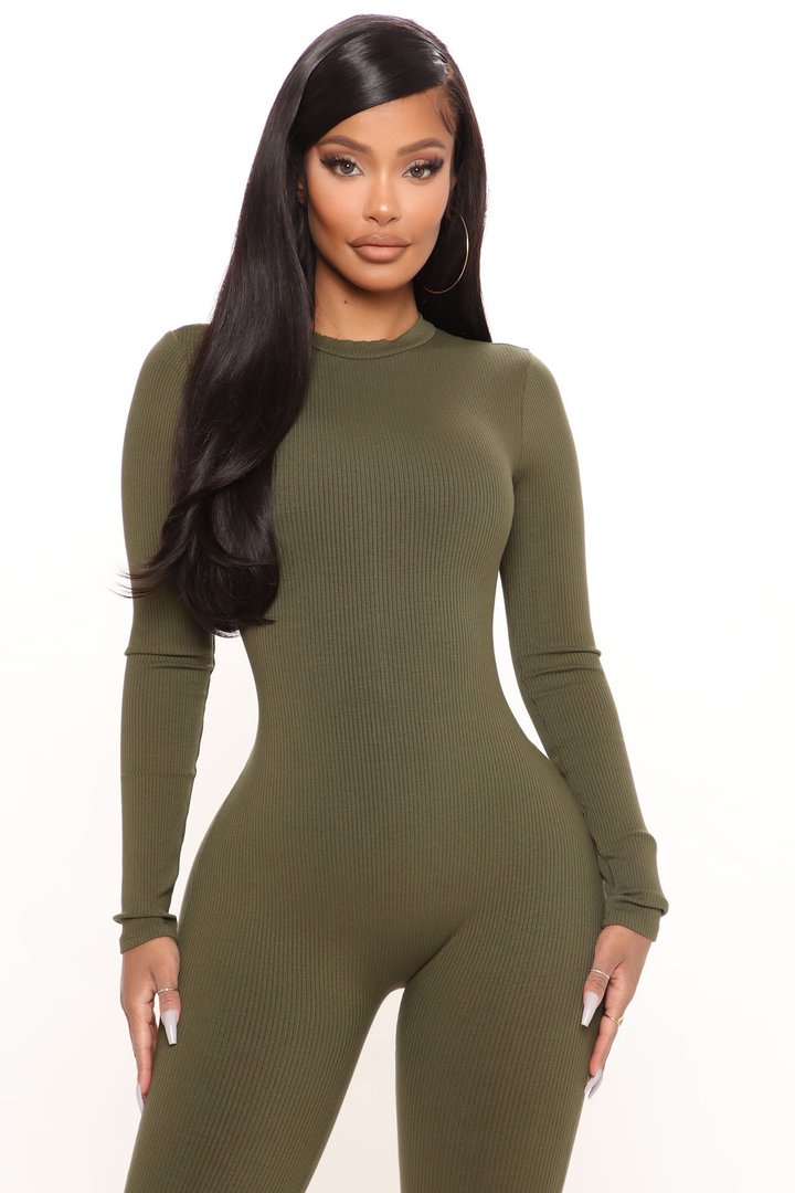 Maribel Snatched Jumpsuit - Olive