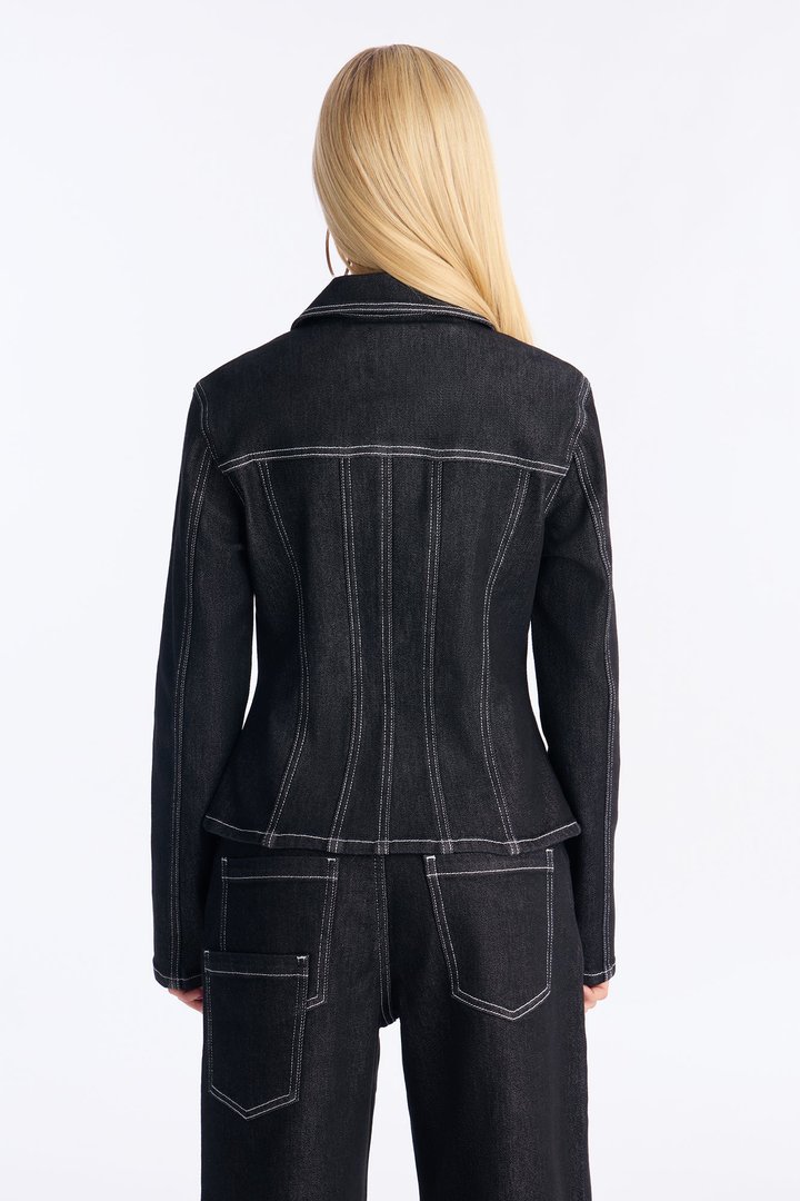 In Stitches Denim Jacket - Black Wash