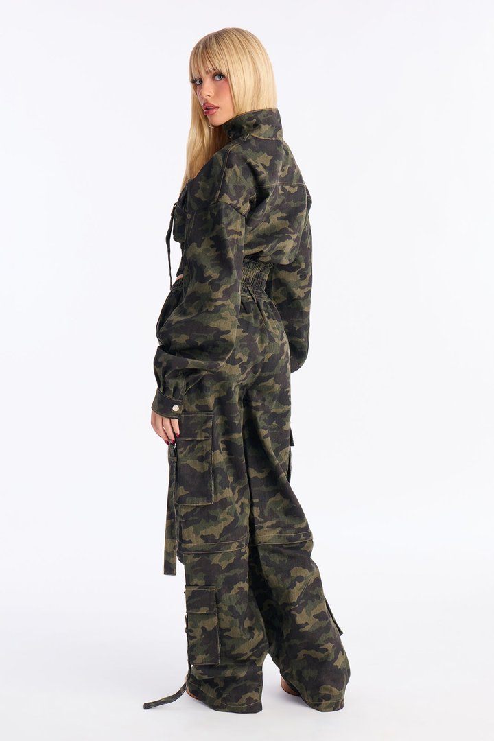 Kamryn Camo Convertible Cargo Pant Set - Olive/combo