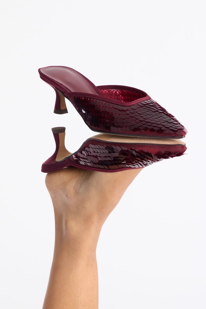 Dolce Vita Cleo Sequin Heels - Burgundy