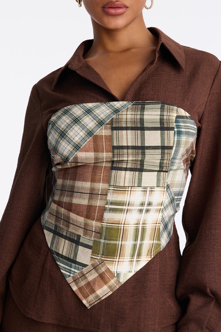 Rylee 3 Piece Scarf Pant Set - Brown