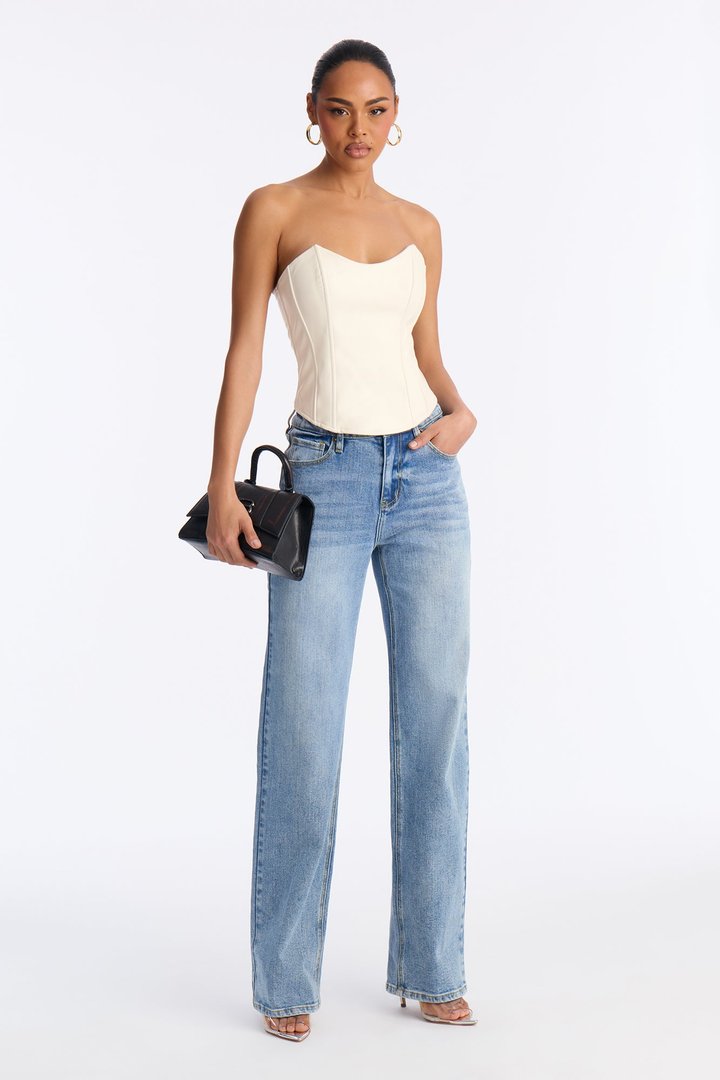 Tall Be Authentic Slouchy Stretch Straight Leg Jeans - Medium Blue Wash