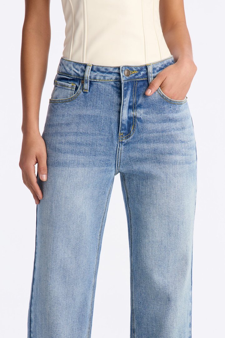 Tall Be Authentic Slouchy Stretch Straight Leg Jeans - Medium Blue Wash