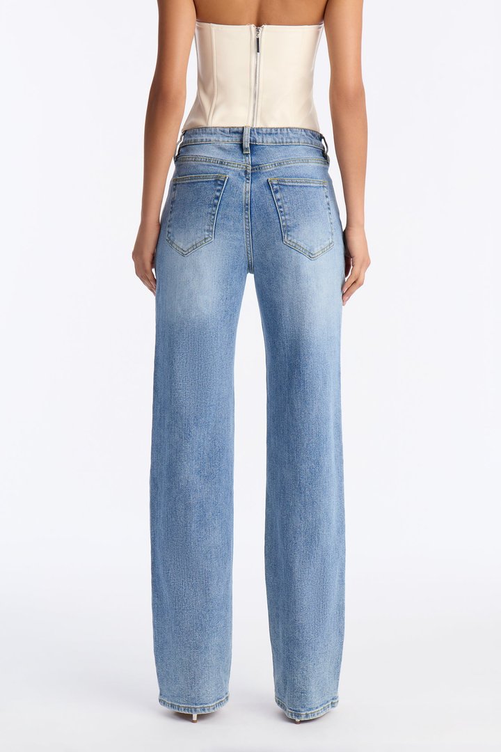 Tall Be Authentic Slouchy Stretch Straight Leg Jeans - Medium Blue Wash