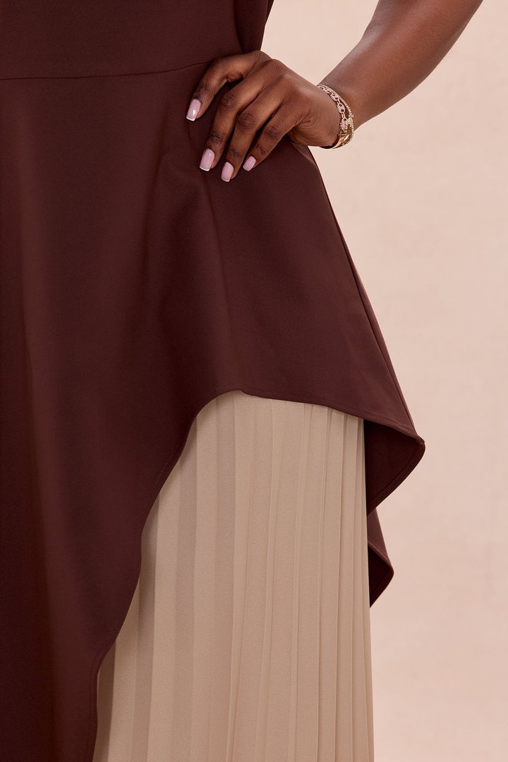 Paris Pleated Pant Set - Chocolate