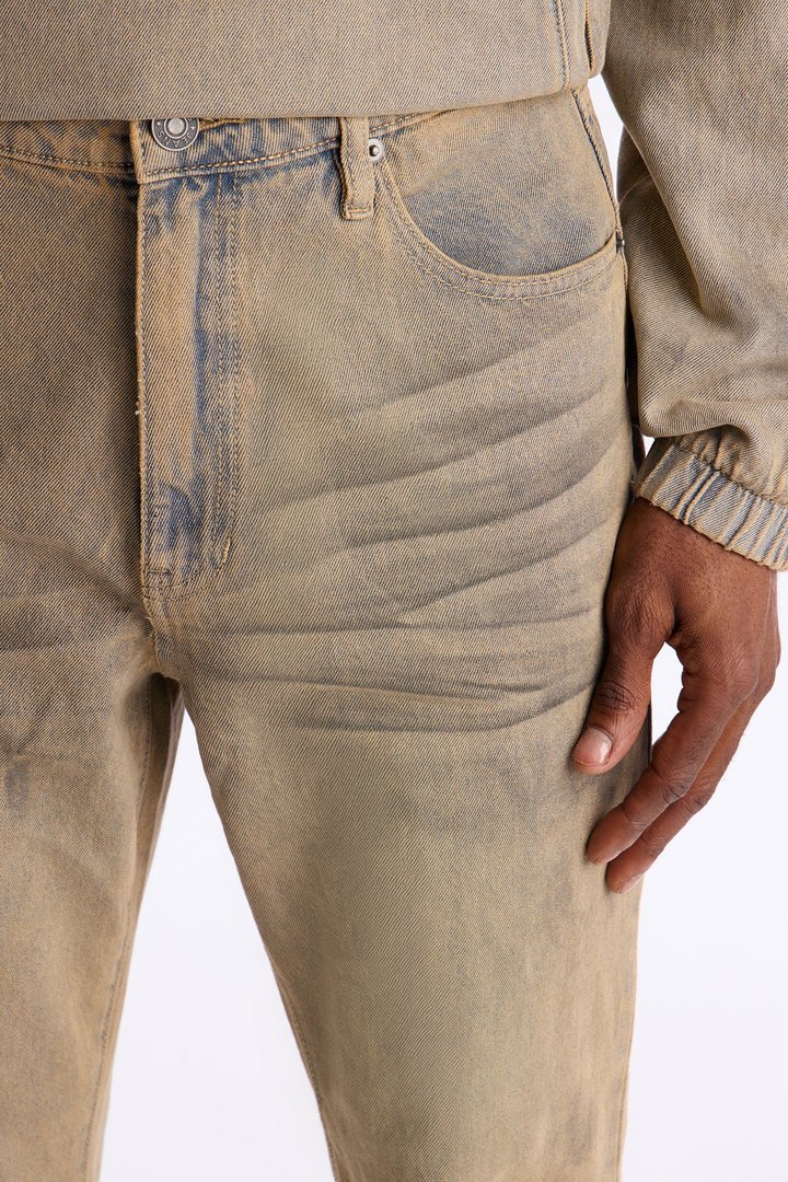 Stacked Slim Flare Dune Jean - Brown