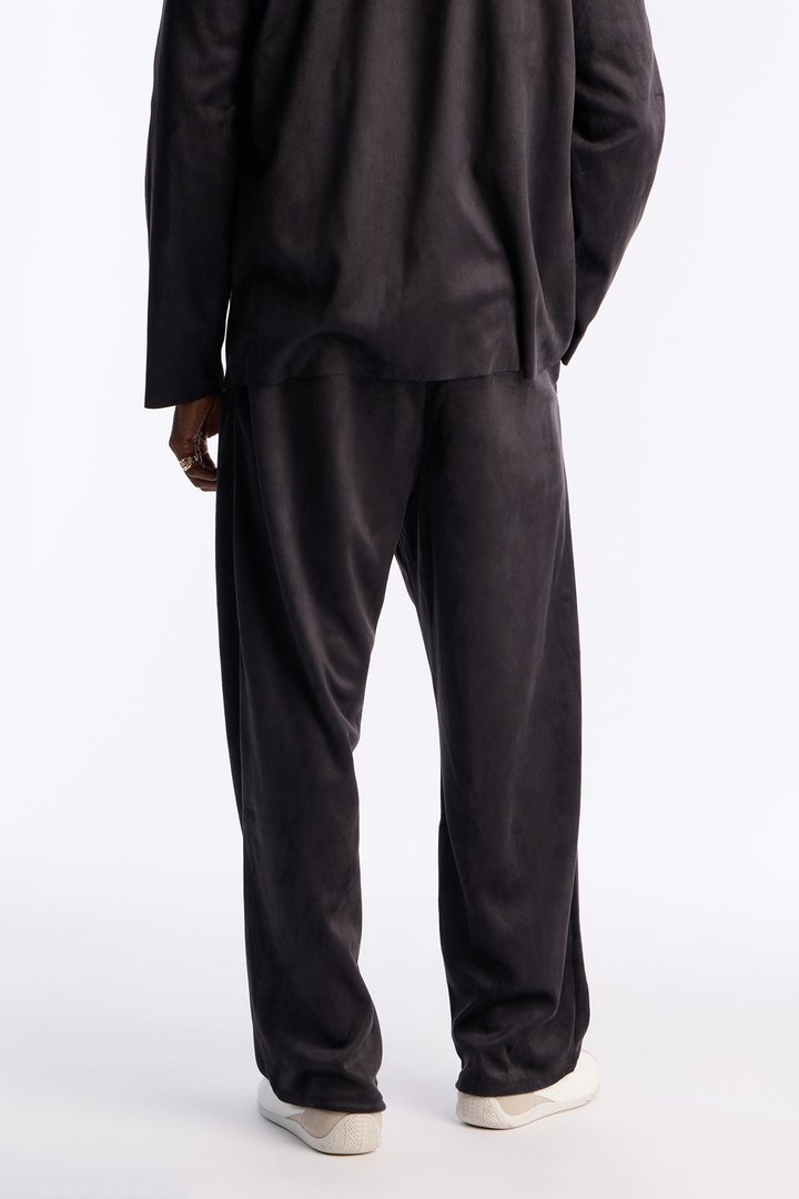 Noven Edge Suede Drawstring Pant - Charcoal