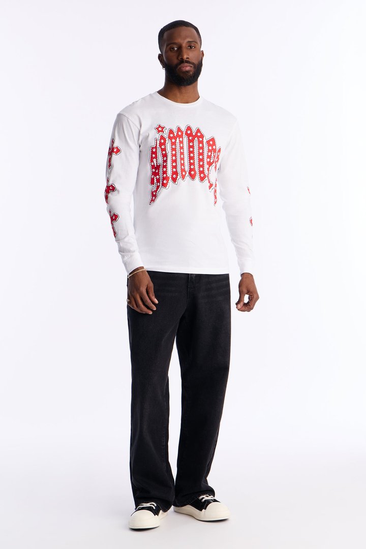 Sinner Star Long Sleeve Tee - White