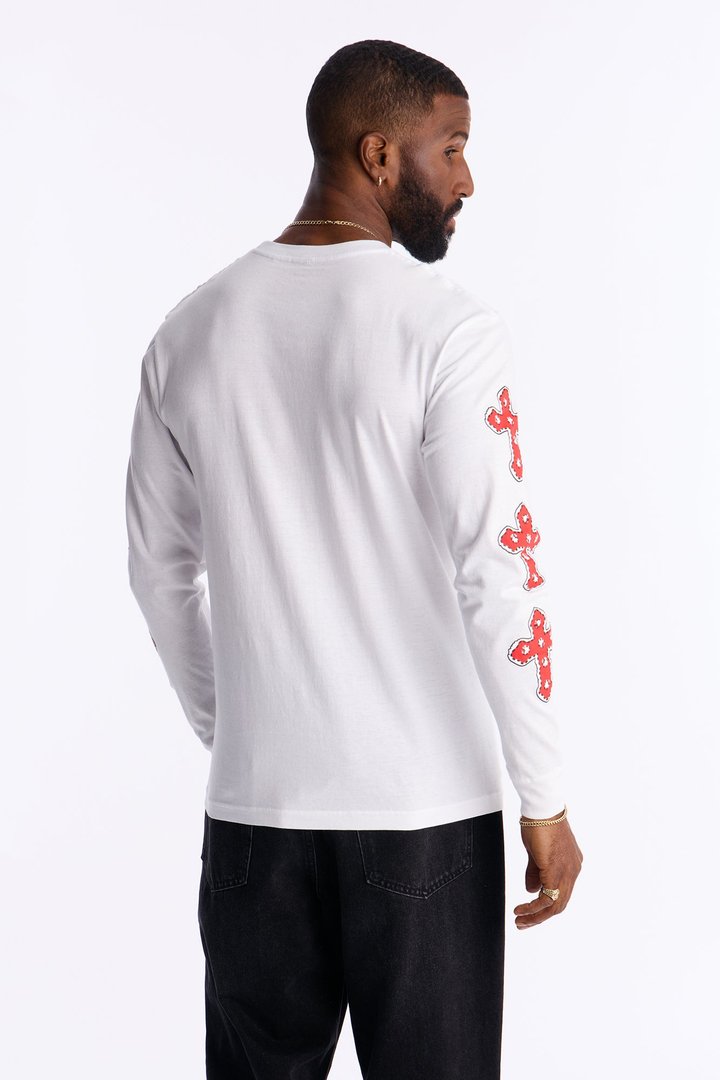Sinner Star Long Sleeve Tee - White