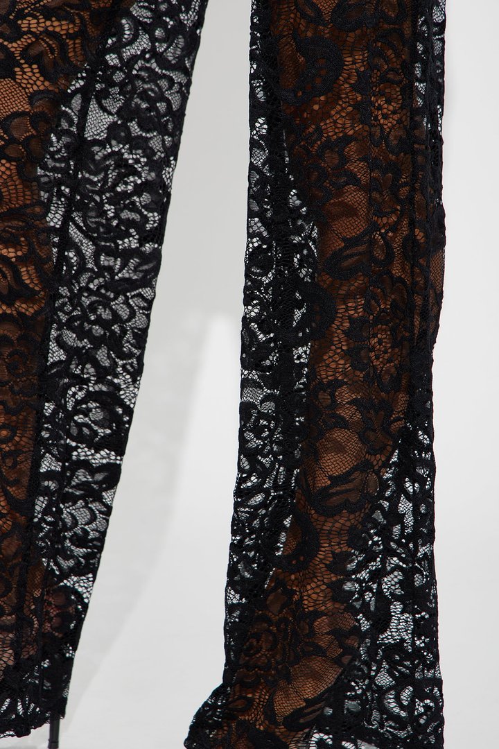 NYC Vibe Lace Pant Set - Black