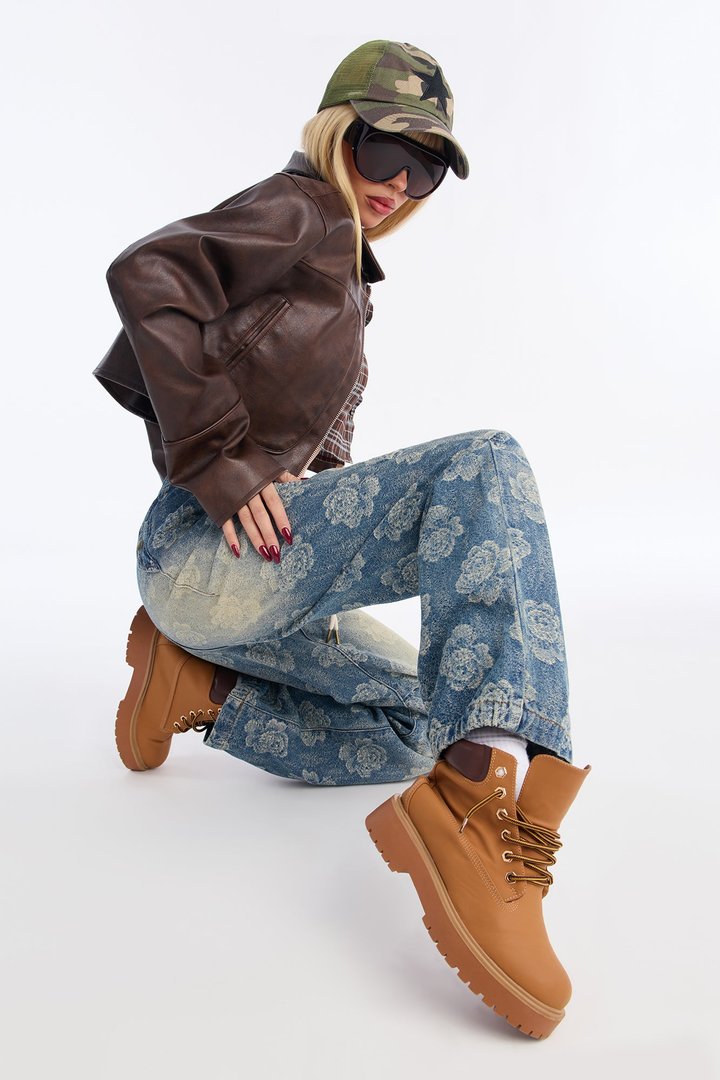 Flowers To Myself Tinted Jacquard Jeans - Vintage Wash