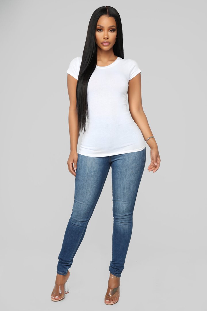 Lily Crew Neck Top - White
