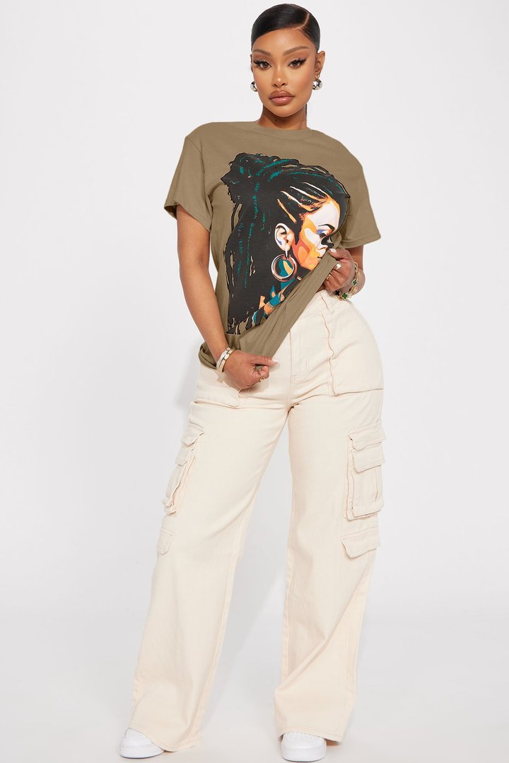 In Love With Myself Graphic Tee - Olive