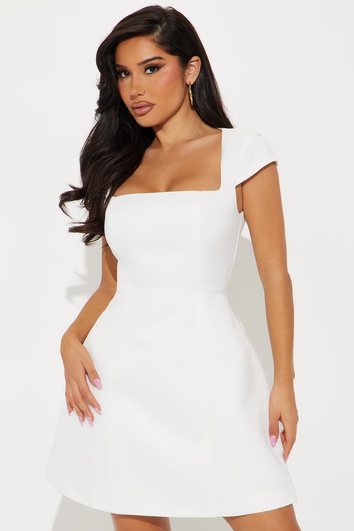 Sweetest Aura Satin Mini Dress - White