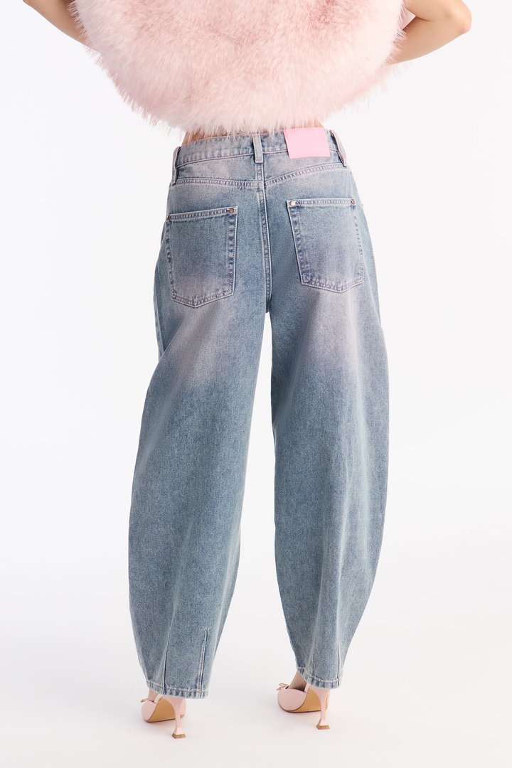 No Love Lost Pink Tinted Jeans - Light Wash