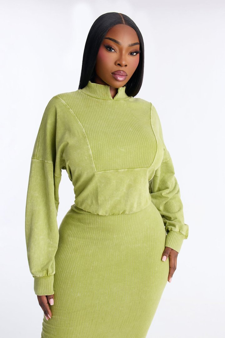 Chey Sweater Midi Dress - Sage